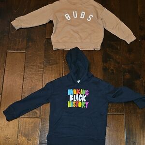 Kids Tan  Sweatshirtsl And A Black Hoodie